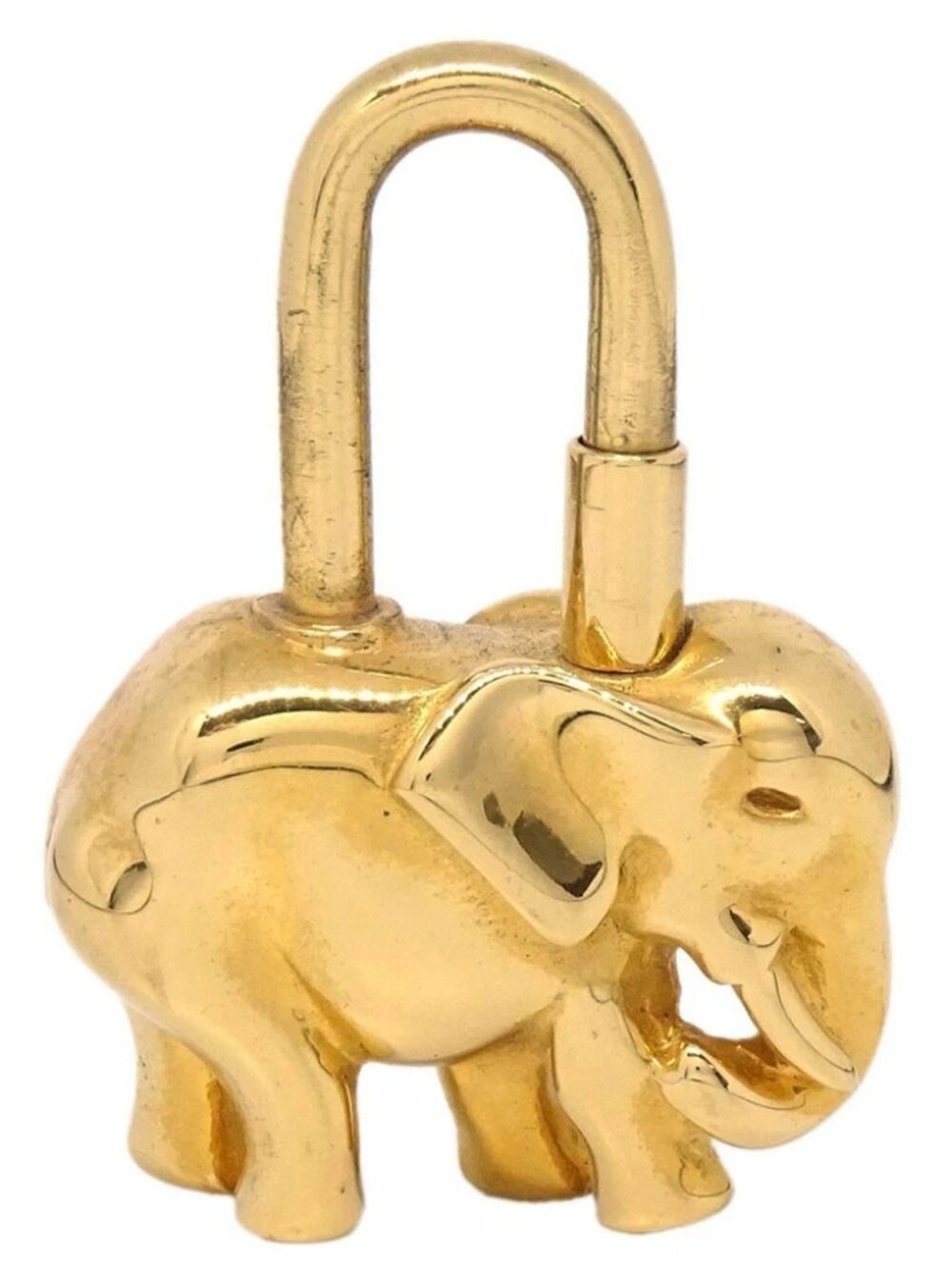 Hermes 1988 Elephant Cadena Gold Small Good